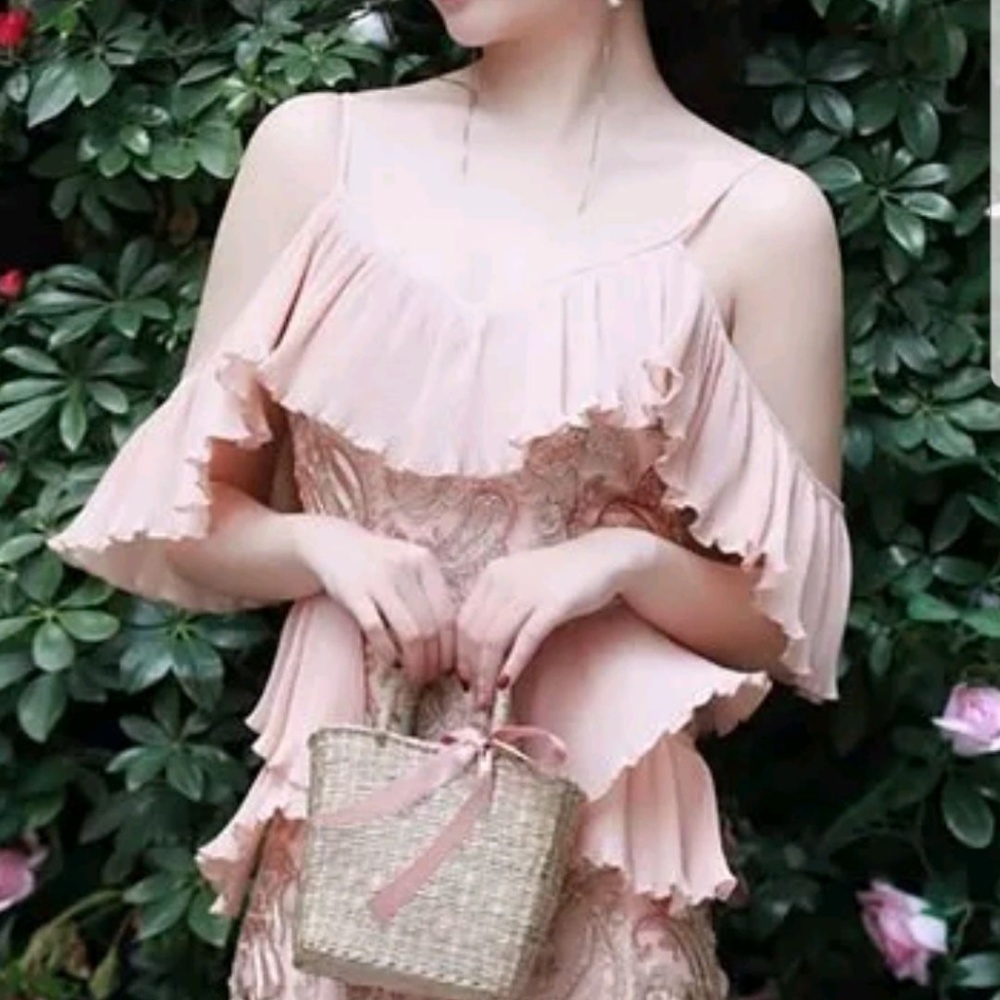 New STYLEWE coral mermaid cold shoulder dress
